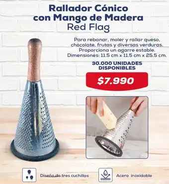 Tiendas D1 Rallador Cónico con Mango de Madera Red Flag 11,5cm x 11.5xm x 25.5cm oferta