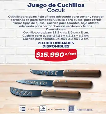 Tiendas D1 Juego de Cuchillos Cocuk 3uds oferta