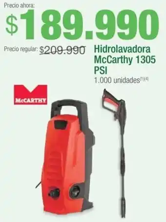Jumbo Hidrolavadora McCarthy 1305 PSI oferta