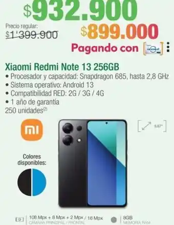 Jumbo Xiaomi Redmi Note 13 256GB oferta