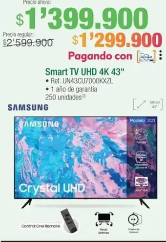 Jumbo Samsung Smart TV UHD 4K 43" oferta