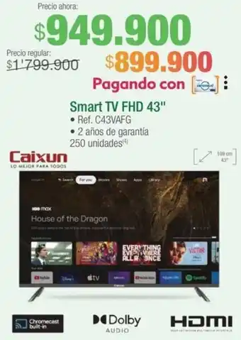 Jumbo Caixun Smart TV FHD 43" oferta