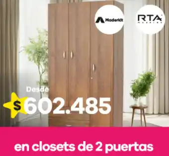 Éxito en closets de 2 puertas oferta