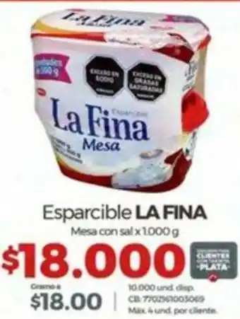 Olímpica Esparcible LA FINA Mesa con sal x 1000g oferta