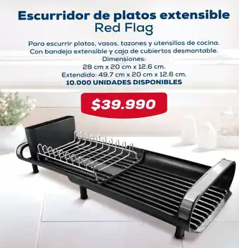 Tiendas D1 Escurridor de platos extensible Red Flag oferta