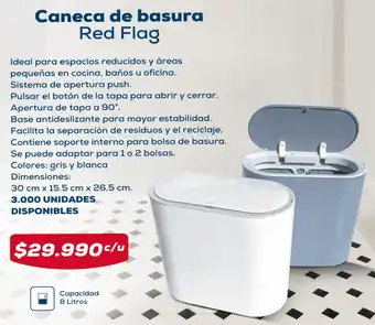 Tiendas D1 Caneca de basura Red Flag oferta