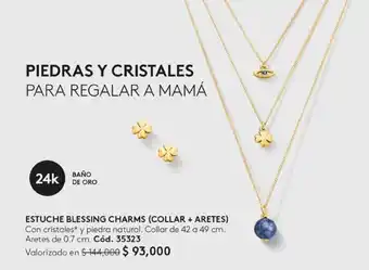 Ésika ESTUCHE BLESSING CHARMS (COLLAR + ARETES) Collar de 42 a 49 cm. Aretes de 0.7 cm. oferta
