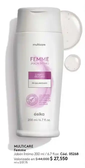 Ésika MULTICARE Femme Jabón Intimo 200 ml / 6.7 fl.oz. oferta