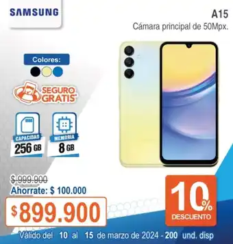 Alkosto SAMSUNG A15 Cámara principal de 50Mpx. oferta