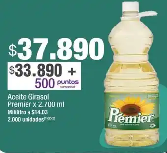 Jumbo Aceite Girasol Premier x 2.700ml oferta