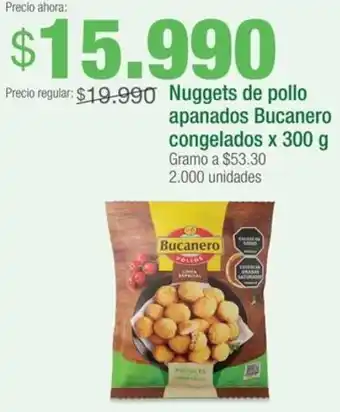 Jumbo Nuggets de pollo apanados Bucanero congelados x 300g oferta