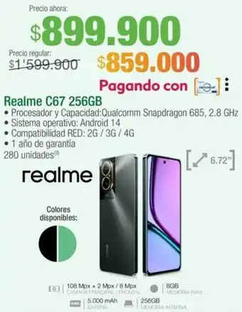 Jumbo Realme C67 256GB oferta