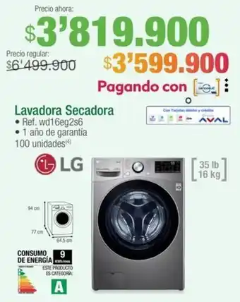 Jumbo LG Lavadora Secadora 16kg oferta