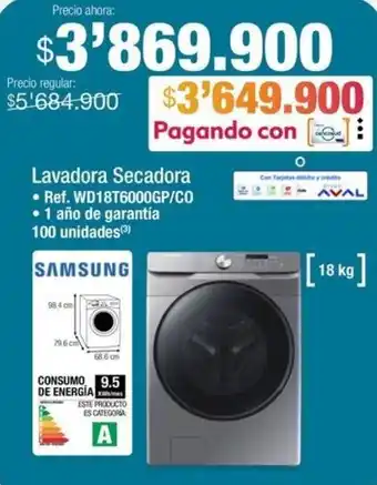 Jumbo SAMSUNG Lavadora Secadora 18kg oferta