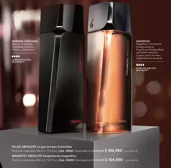 Ésika PULSO / MAGNETIC ABSOLUTE Perfume masculino 100 ml / 3,4 fl.oz. c/u oferta