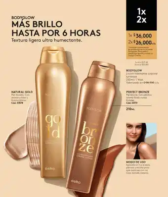 Ésika BODYGLOW Loción hidratante corporal luminosa 210 ml / 7 fl.oz. oferta