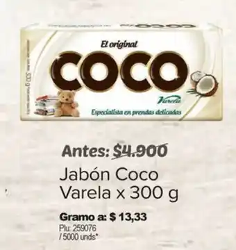 Surtimax Jabón Coco Varela x 300 g oferta