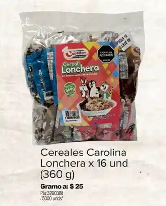Surtimax Cereales Carolina Lonchera x 16 und (360 g) oferta