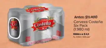 Surtimax Cerveza Costeña Six Pack (1.980 ml) oferta