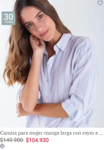Naf Naf Camisa para Mujer Manga Larga con Rayas e... oferta
