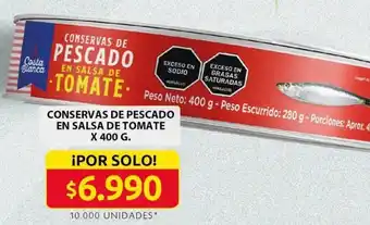 Ara CONSERVAS DE PESCADO EN SALSA DE TOMATE x 400G oferta