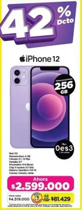 Alkomprar iPhone 12 256GB oferta