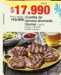 Metro Gumar - costilla de ternera ahumada oferta