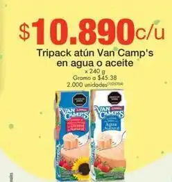 Metro Van camps - tripaack atún en agua o aceite oferta