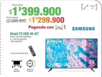 Jumbo Samsung - smart tv uhd 4k 43 oferta