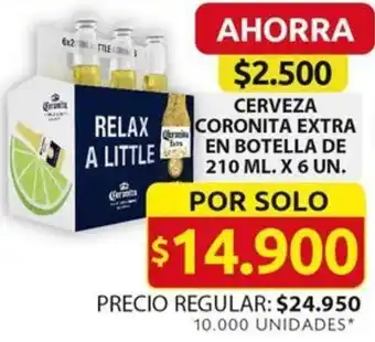 Ara CERVEZA CORONITA EXTRA EN BOTELLA DE 210 ML. X 6 UN oferta