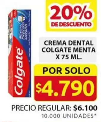 Ara CREMA DENTAL COLGATE MENTA X 75ML oferta