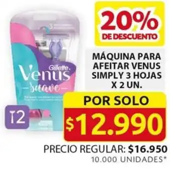 Ara MÁQUINA PARA AFEITAR VENUS SIMPLY 3 HOJAS X 2 UN oferta