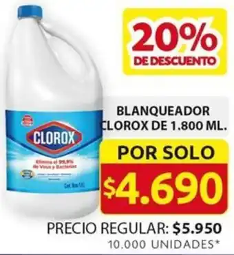 Ara BLANQUEADOR CLOROX DE 1.800ML oferta