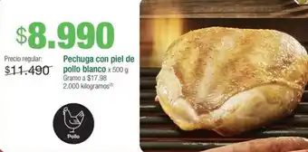 Jumbo Pechuga con piel de pollo blanco x 500 g oferta