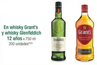 Jumbo En whisky Grant's y whisky Glenfiddich 12 años x 750 ml oferta