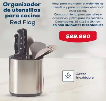 Tiendas D1 Organizador de utensilios para cocina Red Flag oferta