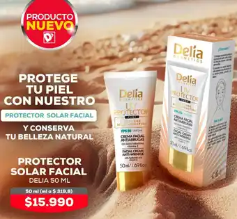 Tiendas D1 PROTECTOR SOLAR FACIAL DELIA 50ML oferta