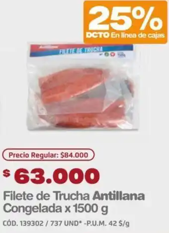 Makro Filete de Trucha Antillana Congelada x 1500g oferta