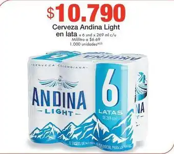 Metro Andina - cerveza light en lata oferta