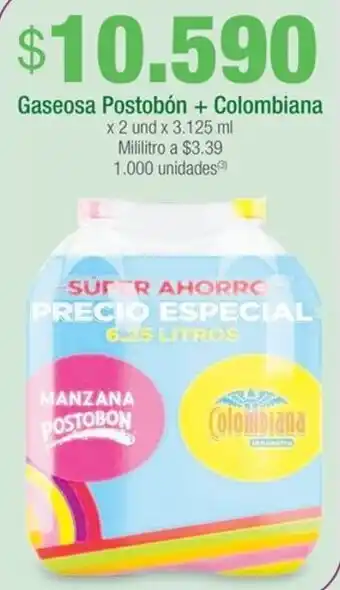 Jumbo Gaseosa Postobón + Colombiana x 2 und x 3.125 ml oferta