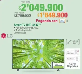 Jumbo LG Smart TV UHD 4K 60" oferta