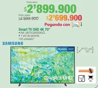 Jumbo SAMSUNG Smart TV UHD 4K 70" oferta