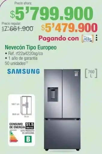 Jumbo SAMSUNG Nevecón Tipo Europeo oferta