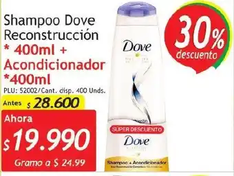 Belalcazar Shampoo Dove Reconstrucción 400ml oferta