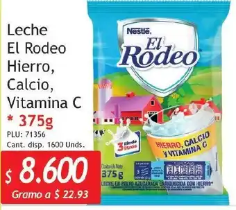 Leche El Rodeo Hierro, Calcio, Vitamina C 375g