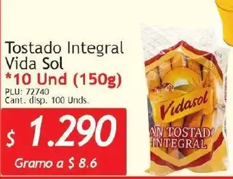 Belalcazar Tostado Integral Vida Sol 150g oferta
