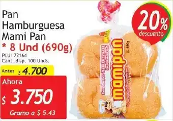 Belalcazar Pan Hamburguesa Mami Pan 690g oferta