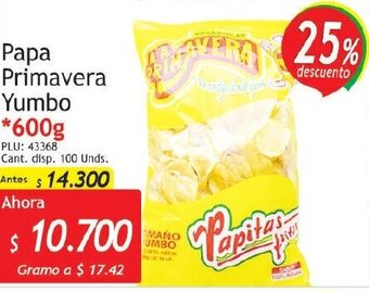 Belalcazar Papa Primavera Yumbo 600g oferta
