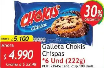 Belalcazar Galleta Chokis Chispas 222g oferta