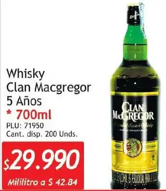 Belalcazar Whisky Clan Macgregor 5 Años 700ml oferta